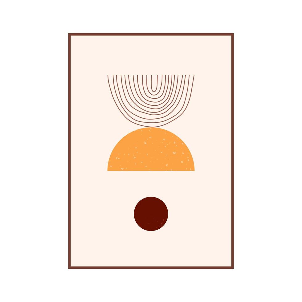 Abstract color poster with geometric shapes and hand-drawn lines. vector