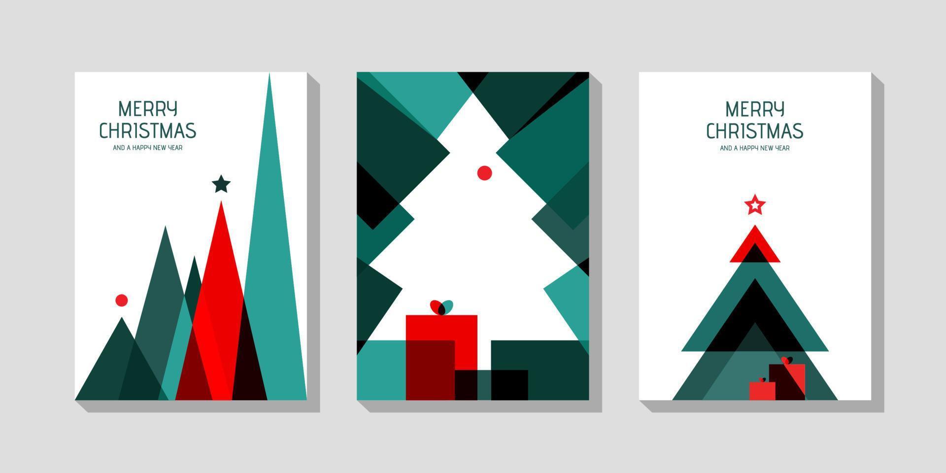 Christmas risograph posters. Bauhaus abstract picture. vector