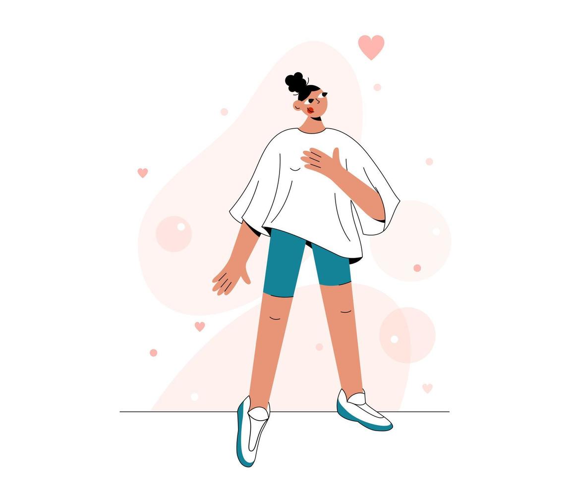 Sincere character. Vector flat illustration.