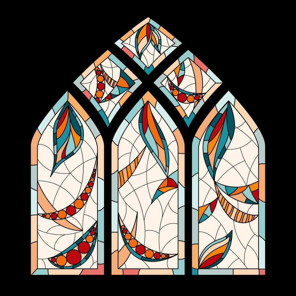 Stained glass windows in a Church. vector