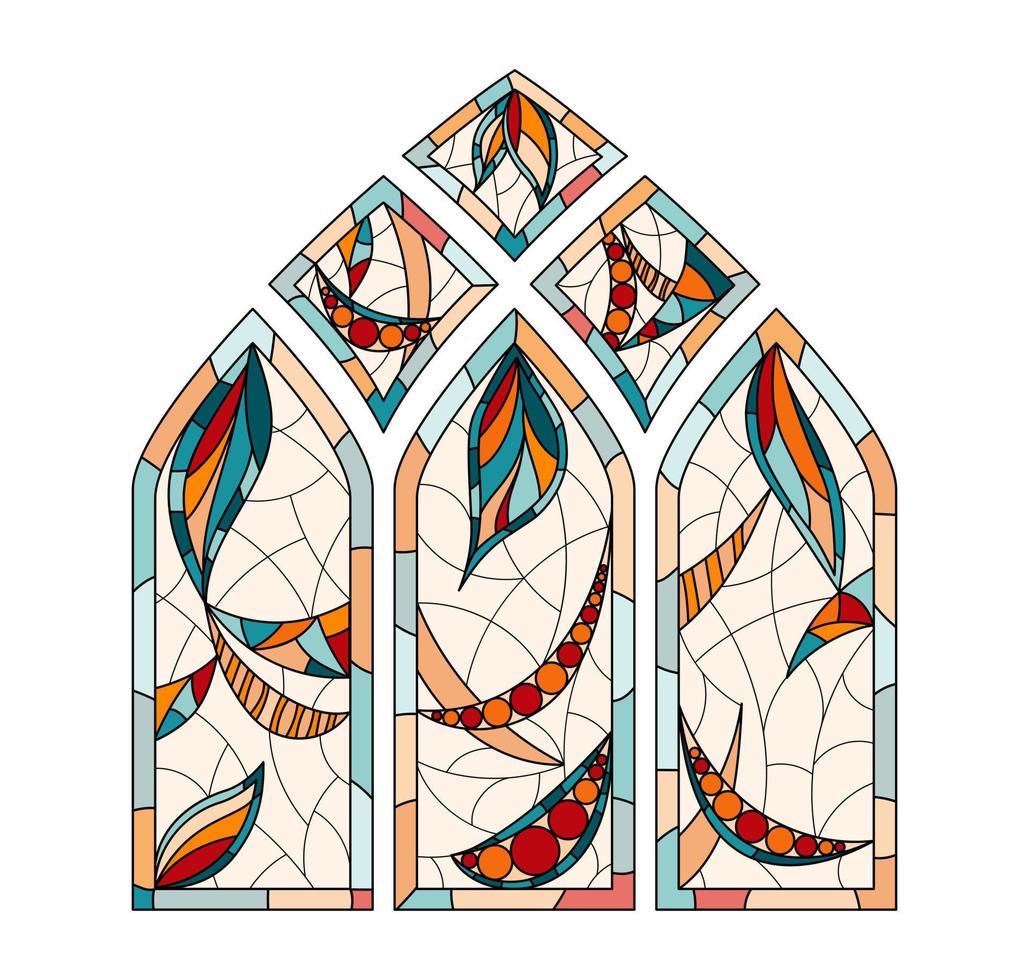 Stained glass windows in a Church. vector