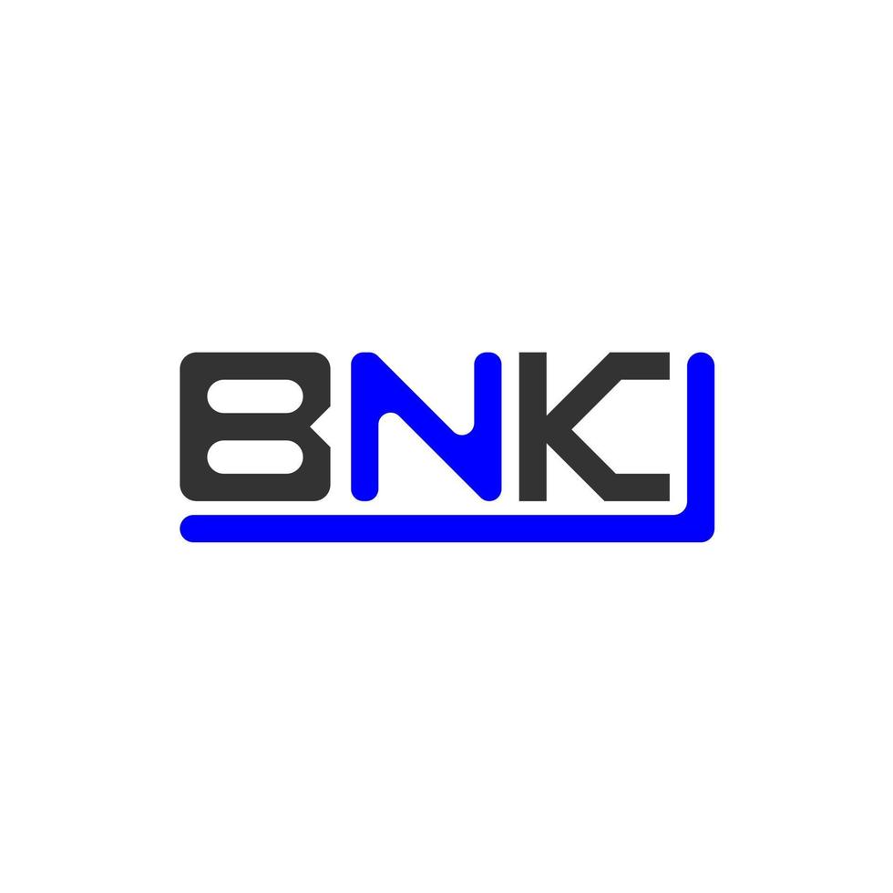 Diseño creativo del logotipo de la letra bnk con gráfico vectorial, logotipo simple y moderno de bnk. vector