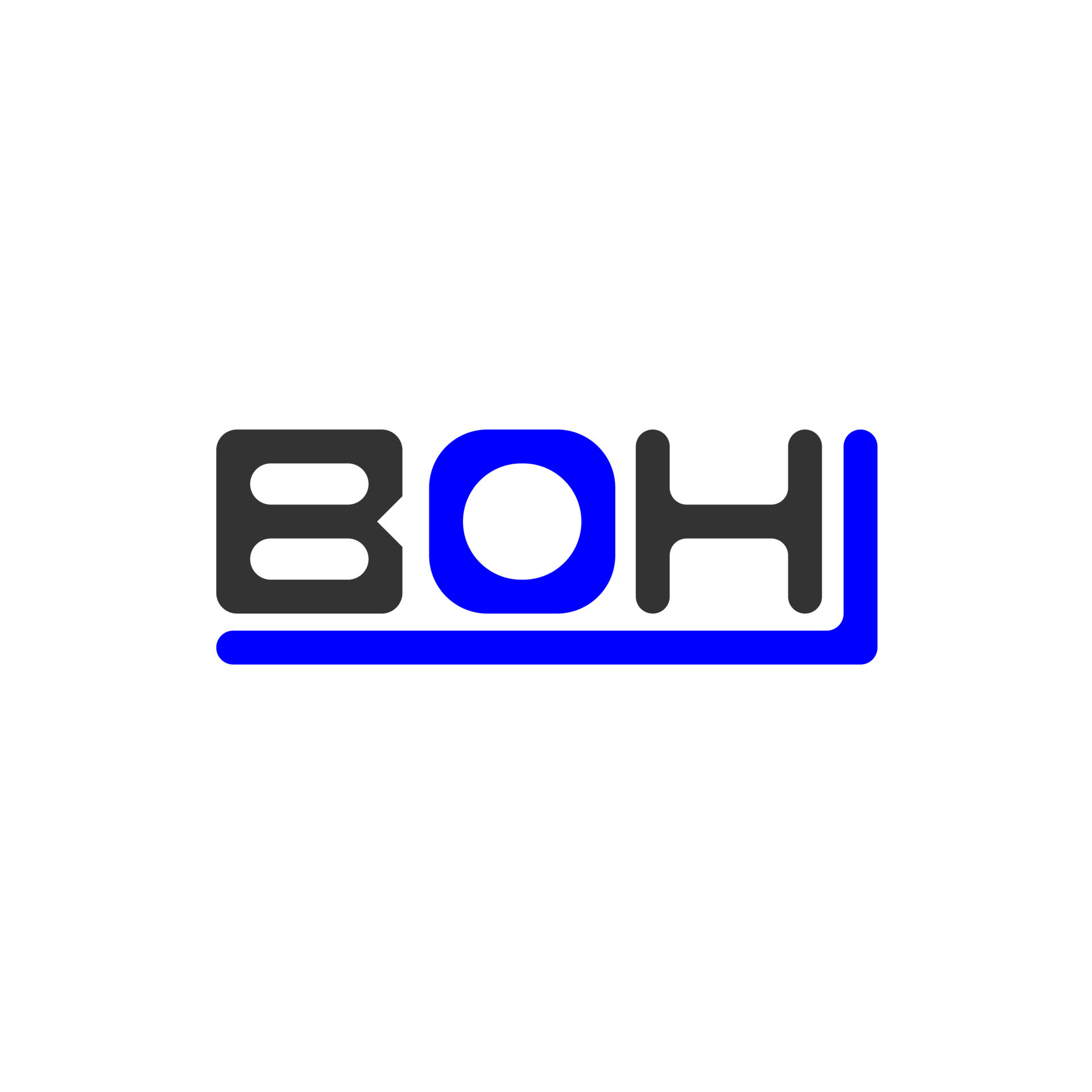 diseño creativo del logotipo de la letra boh con gráfico vectorial ...