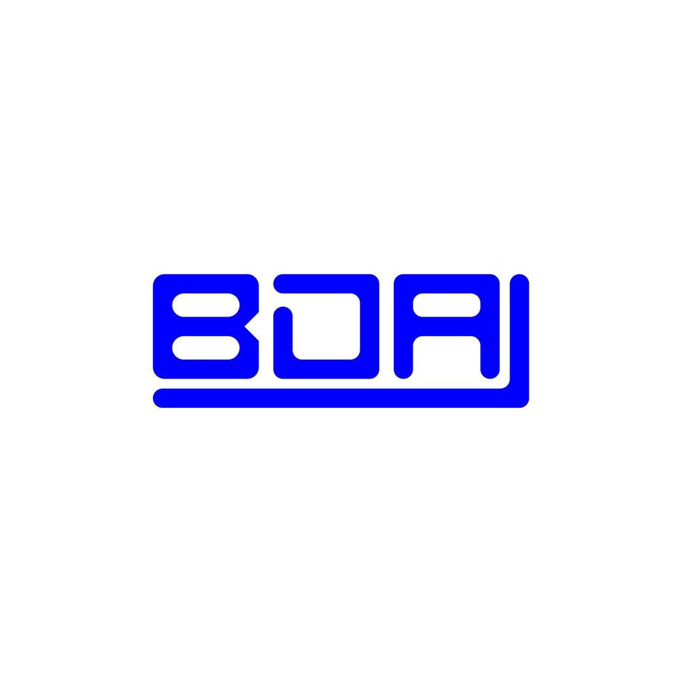 diseño creativo del logotipo de la letra bda con gráfico vectorial, logotipo simple y moderno de bda. vector