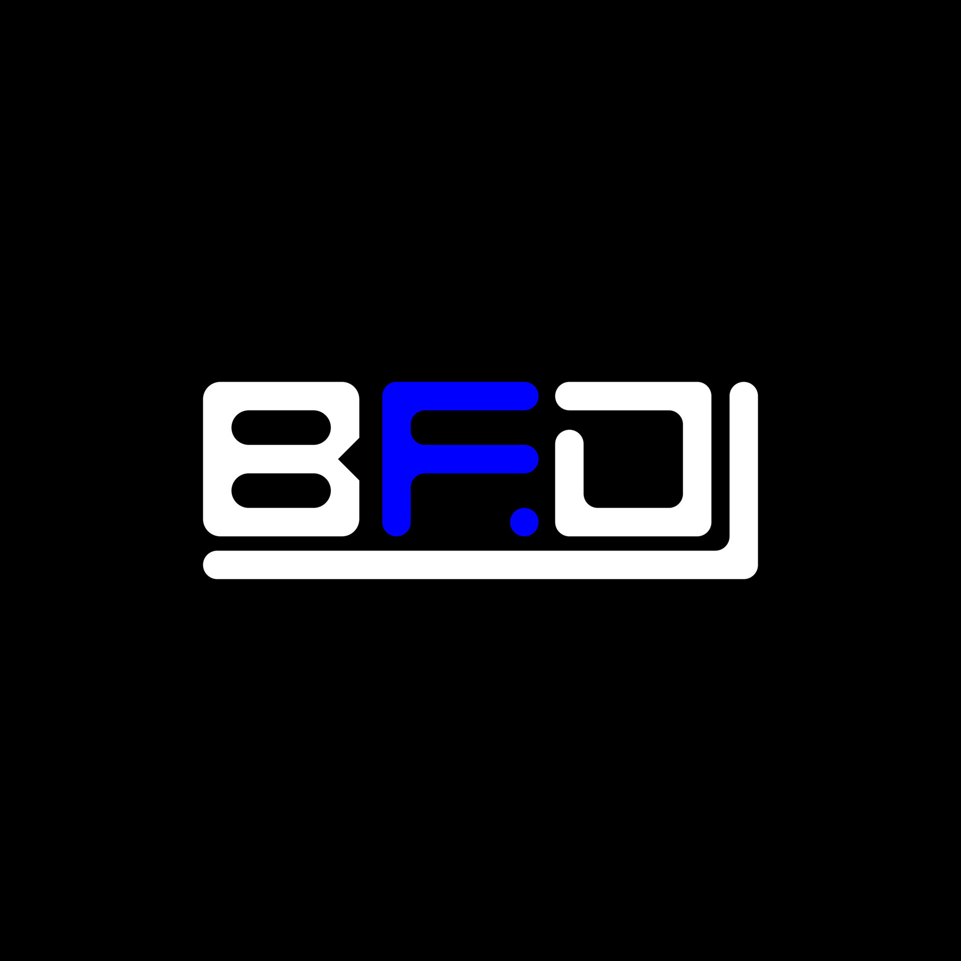Diseño creativo del logotipo de la letra bfd con gráfico vectorial