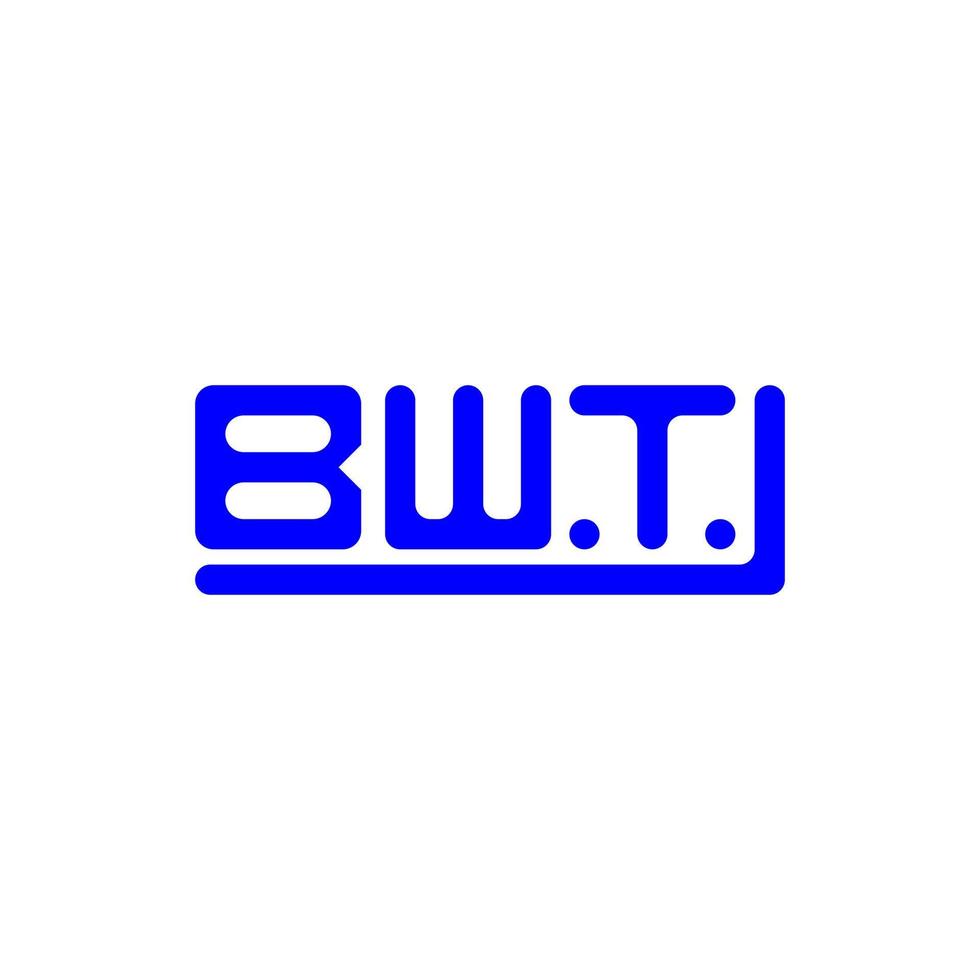 BWT letter logo creative design with vector graphic, BWT simple and modern logo.