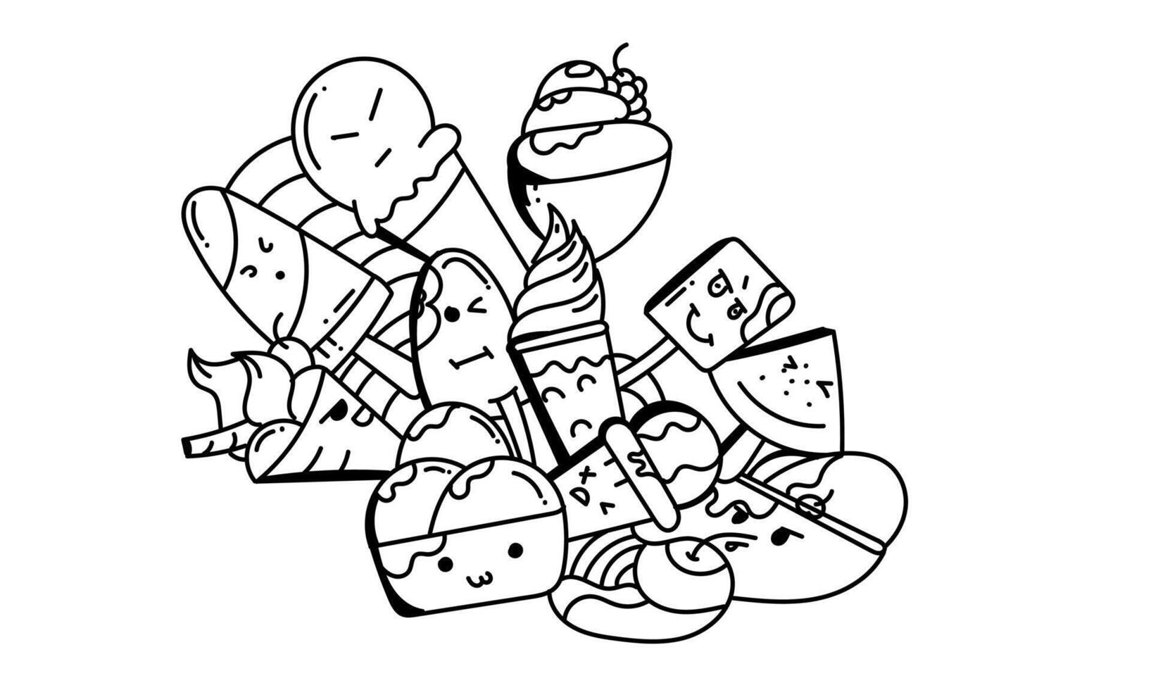 ice cream doodle free vector