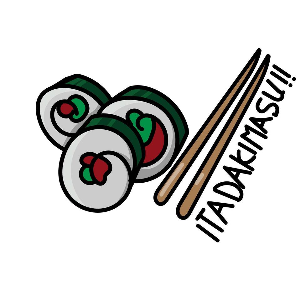 hand drawn sushi vector