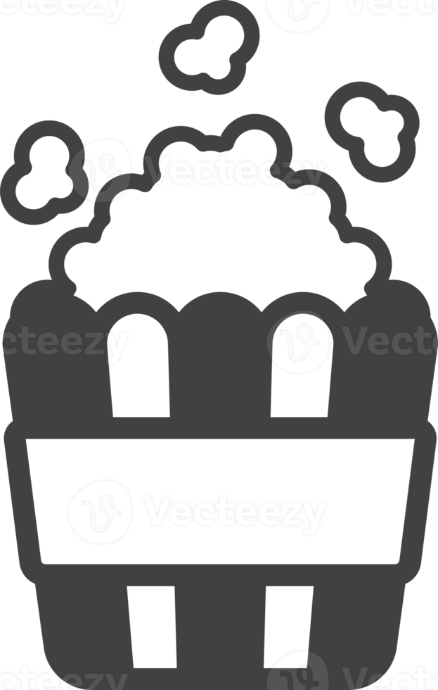 popcorn illustration in minimal style png