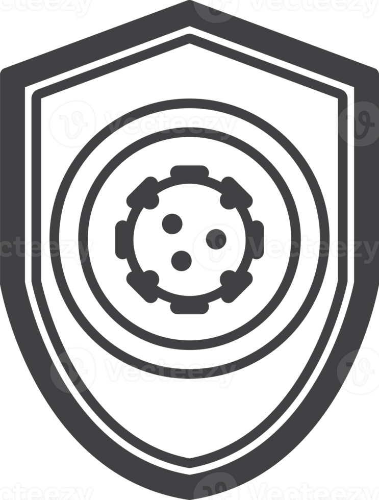 shield and virus illustration in minimal style png