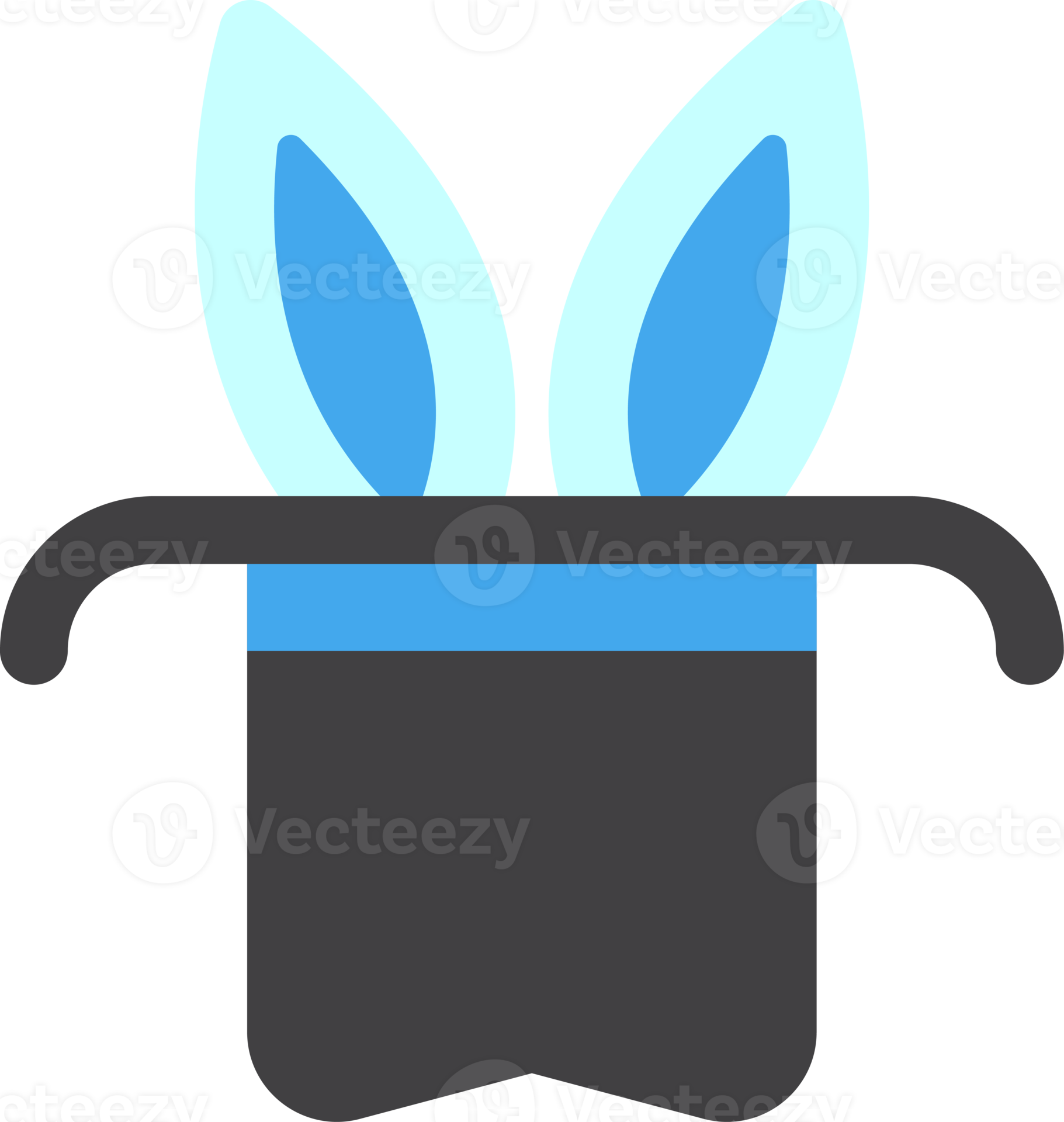 Free Top Hat with Bunny Ears illustration in minimal style 18866981 PNG