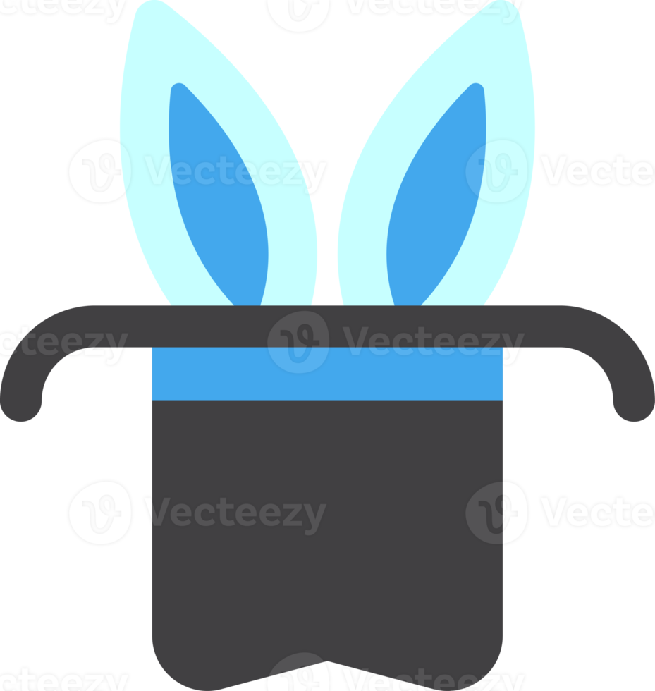 Top Hat with Bunny Ears illustration in minimal style png