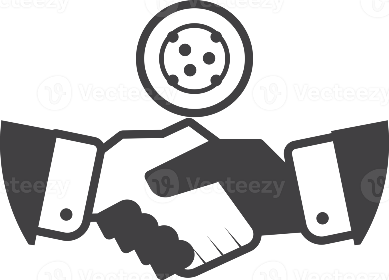 hand and virus illustration in minimal style png