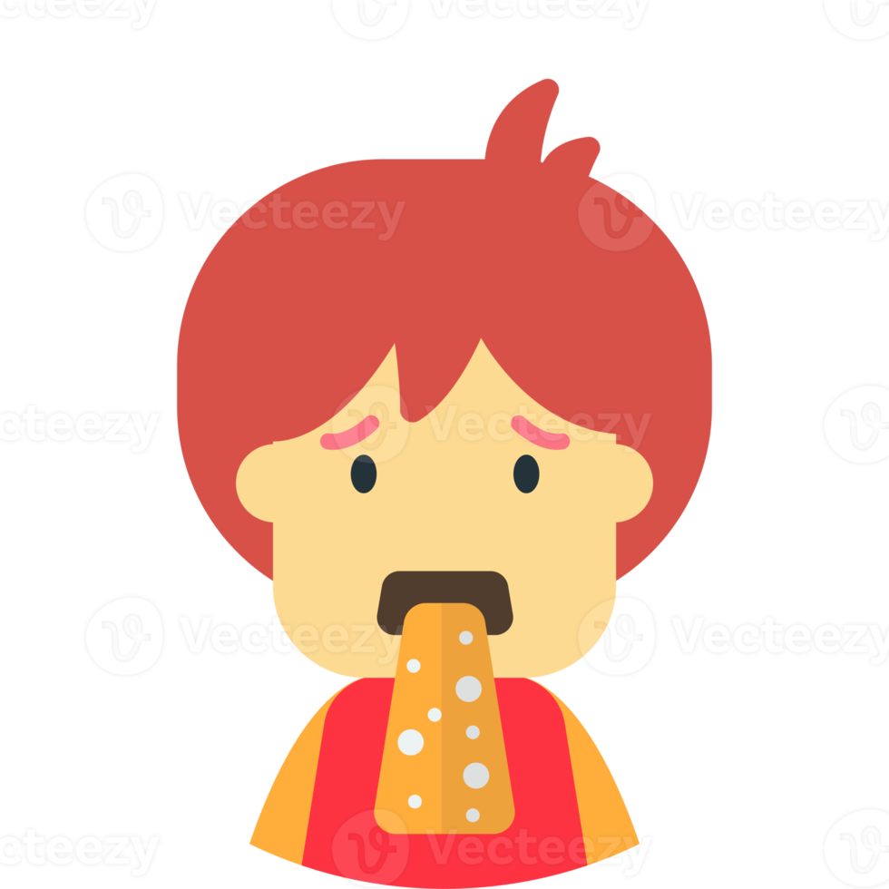 Patient with vomit illustration in minimal style png