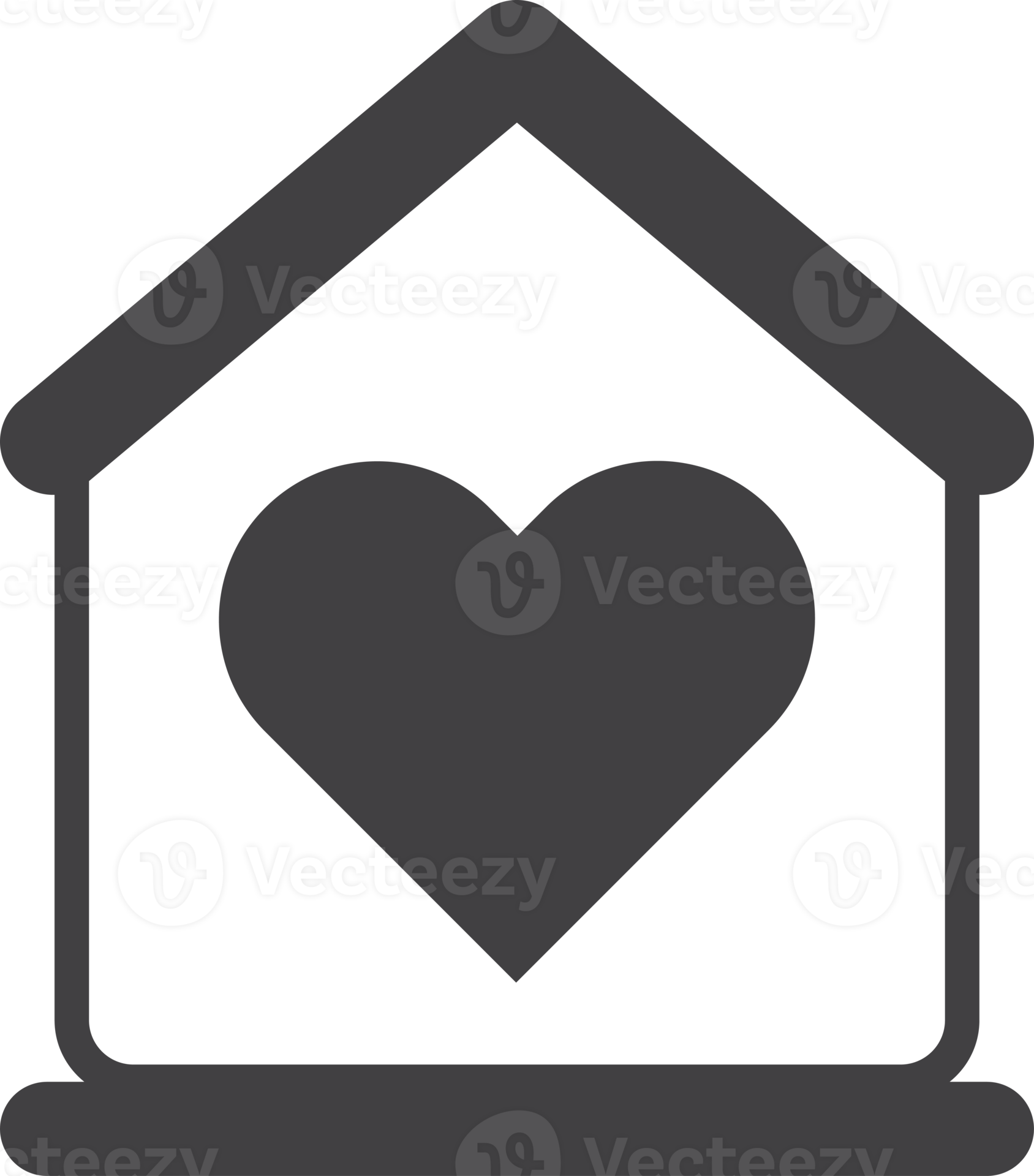 home and heart illustration in minimal style 18867027 PNG