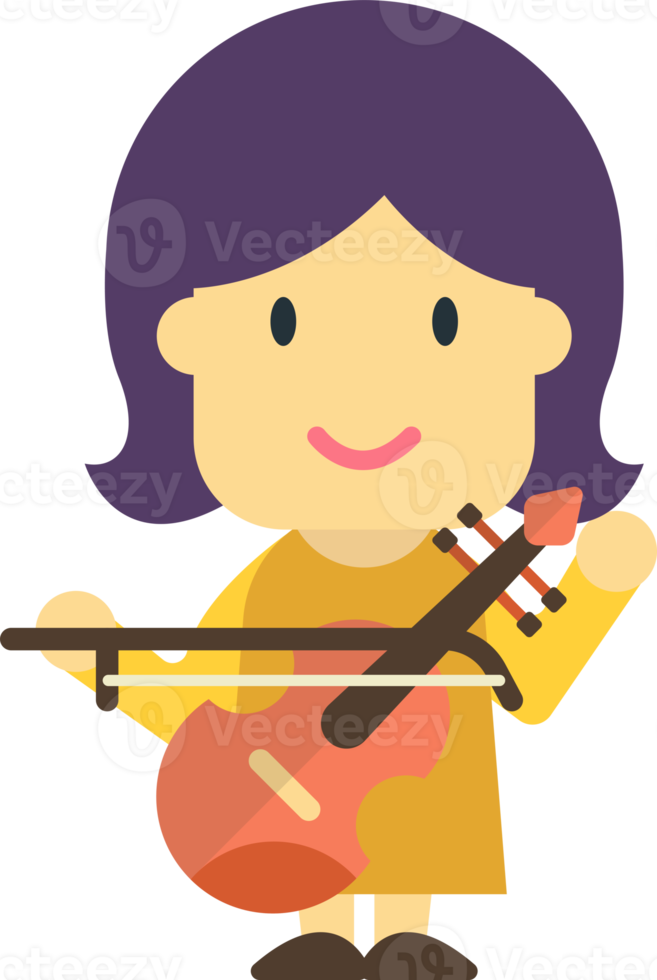 violin player illustration in minimal style png