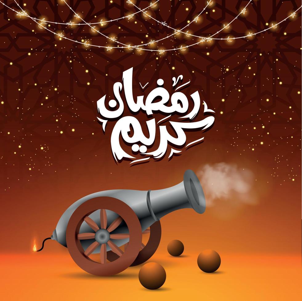 ramadan kareem greeting card , arabic calligraphy, social media vector