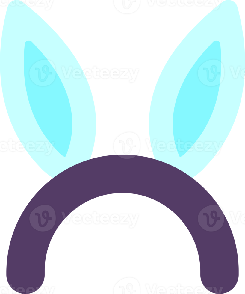 headband with rabbit ears illustration in minimal style png