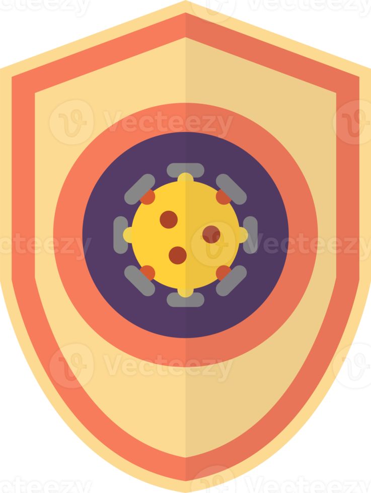 shield and virus illustration in minimal style png