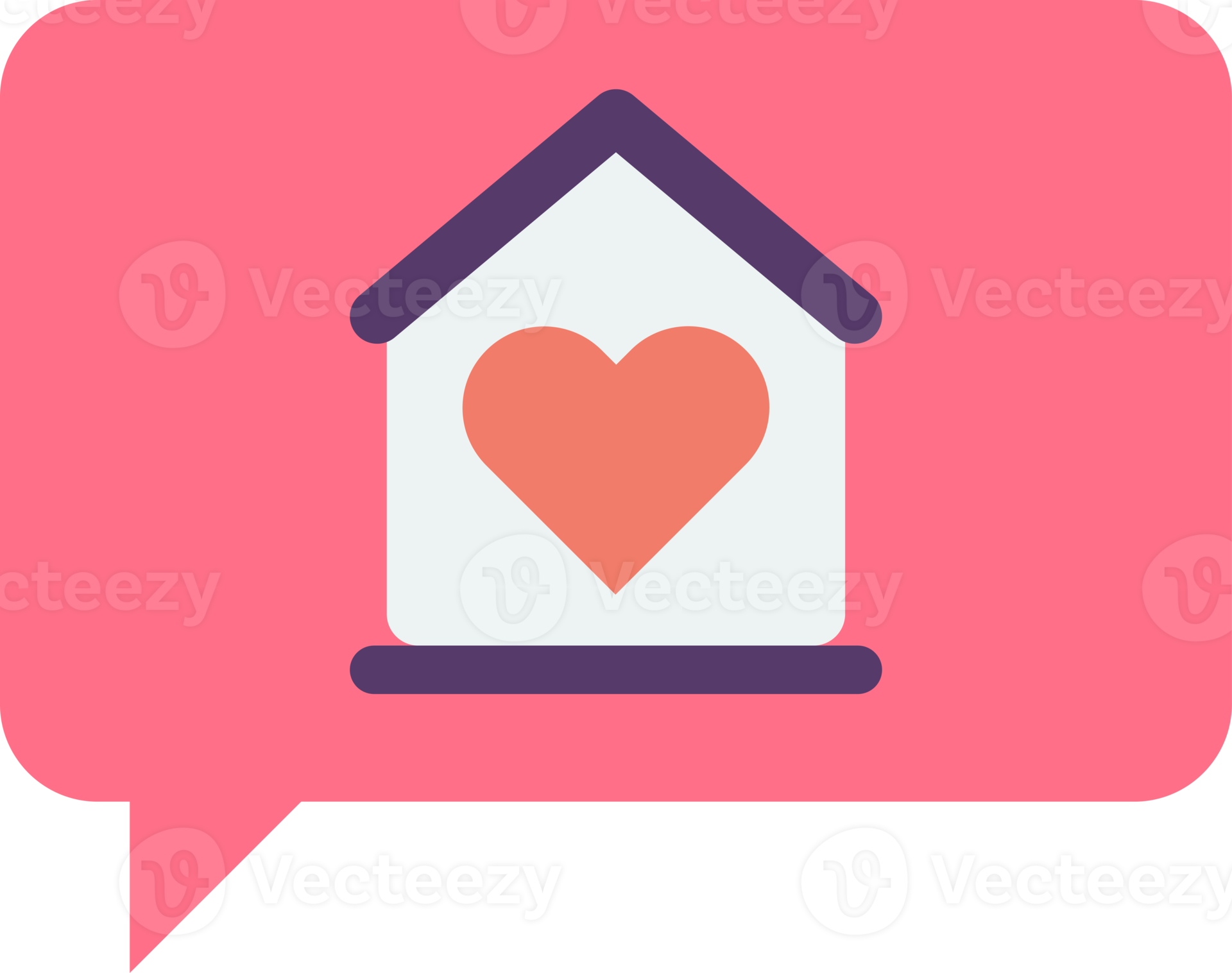 home and heart illustration in minimal style 18867122 PNG