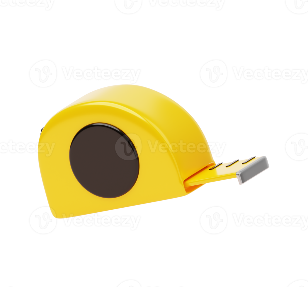 Tape measure tools construction equipment 3d icon mockup illustration png