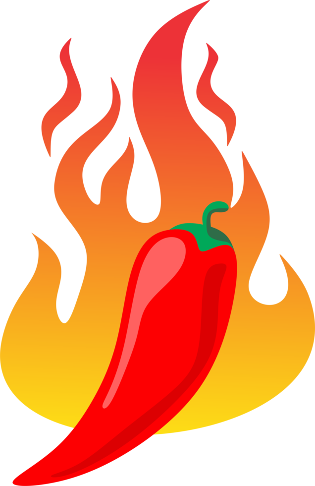 Chili pepper on fire png