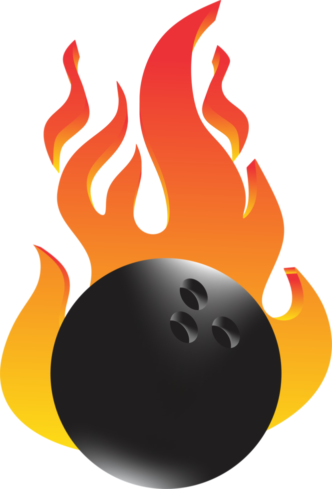 Bowling ball in fire png
