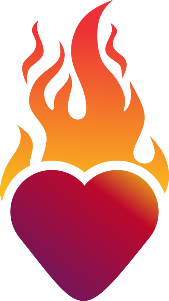 Flaming heart icon png