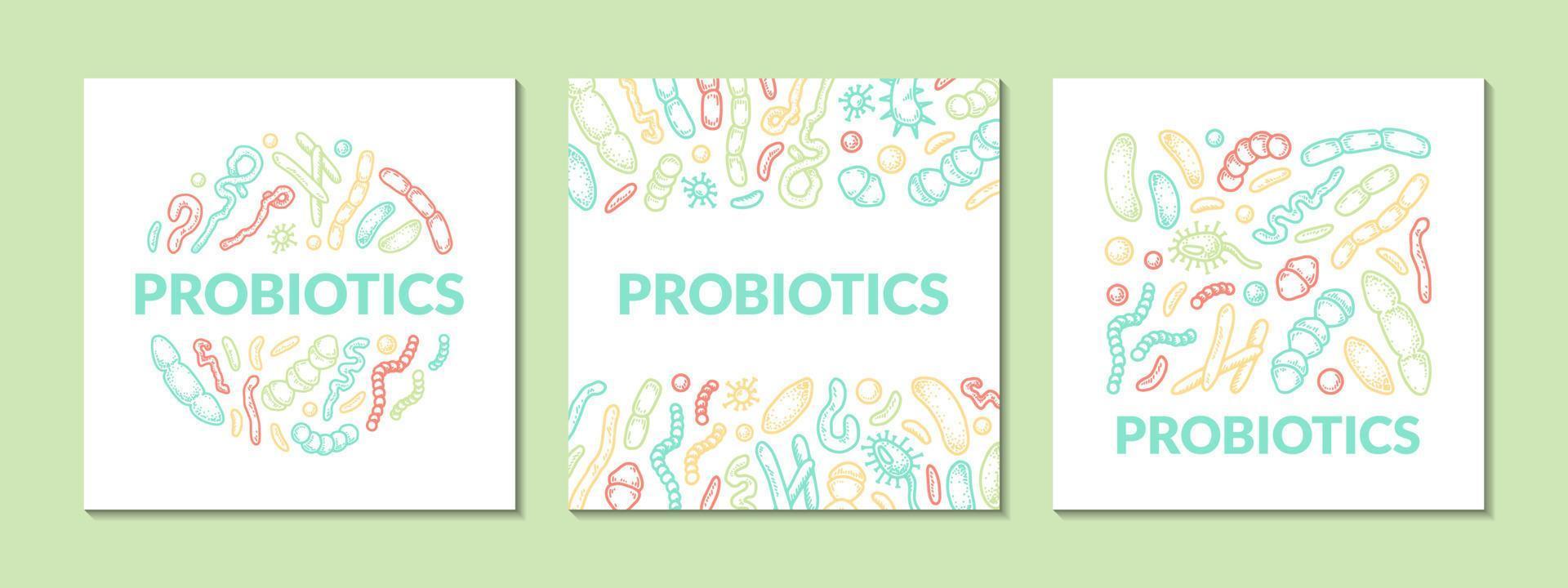 Set of probiotics vector