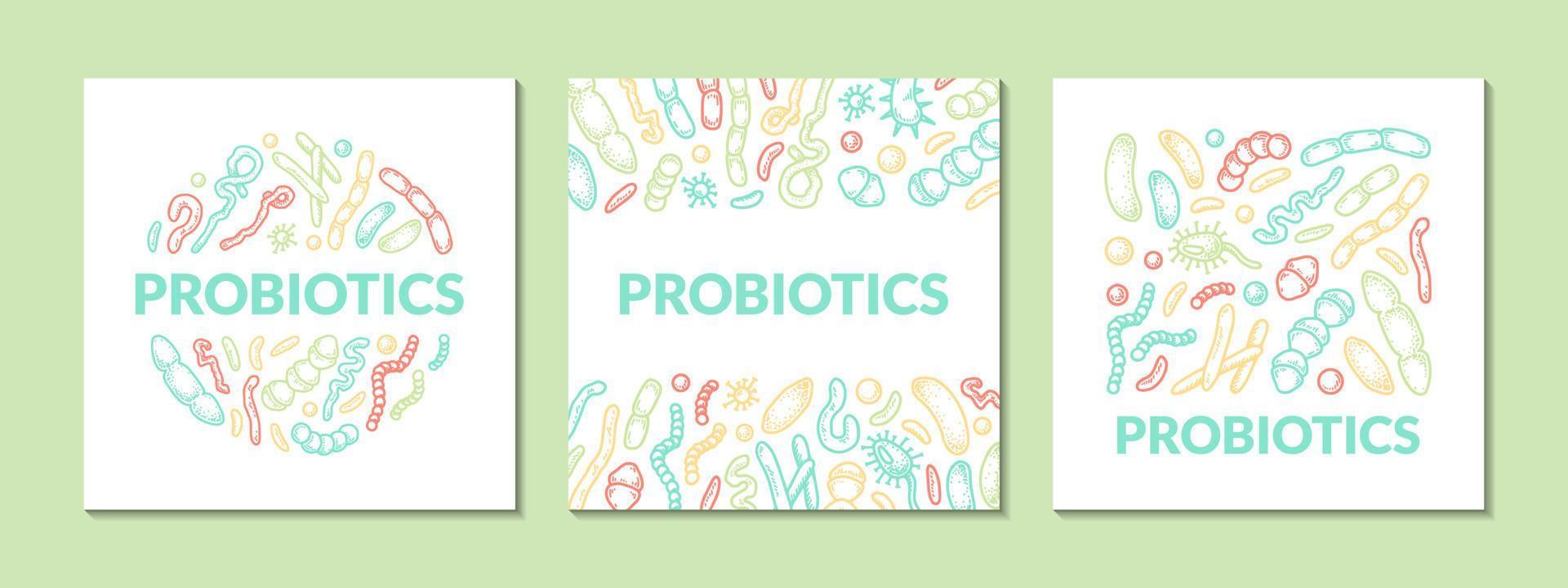 Set of probiotics vector