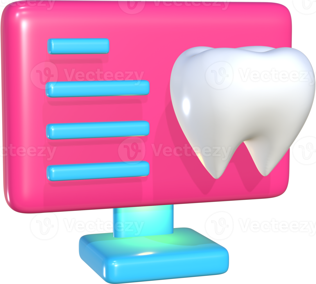 Dental teeth health care 3D icon. png