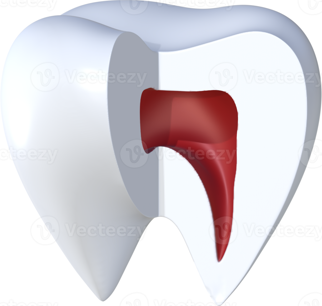 Teeth decay 3D icon illustration. png