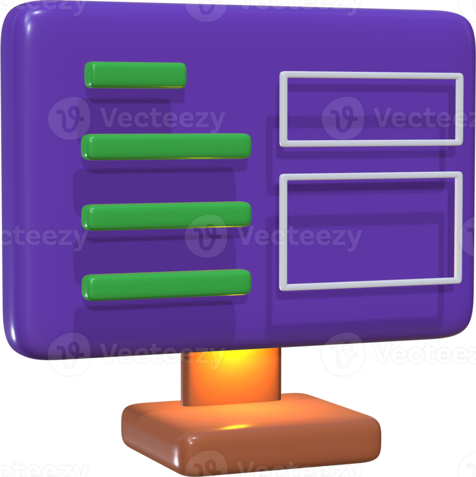 Computer 3D illustration for report and result. png