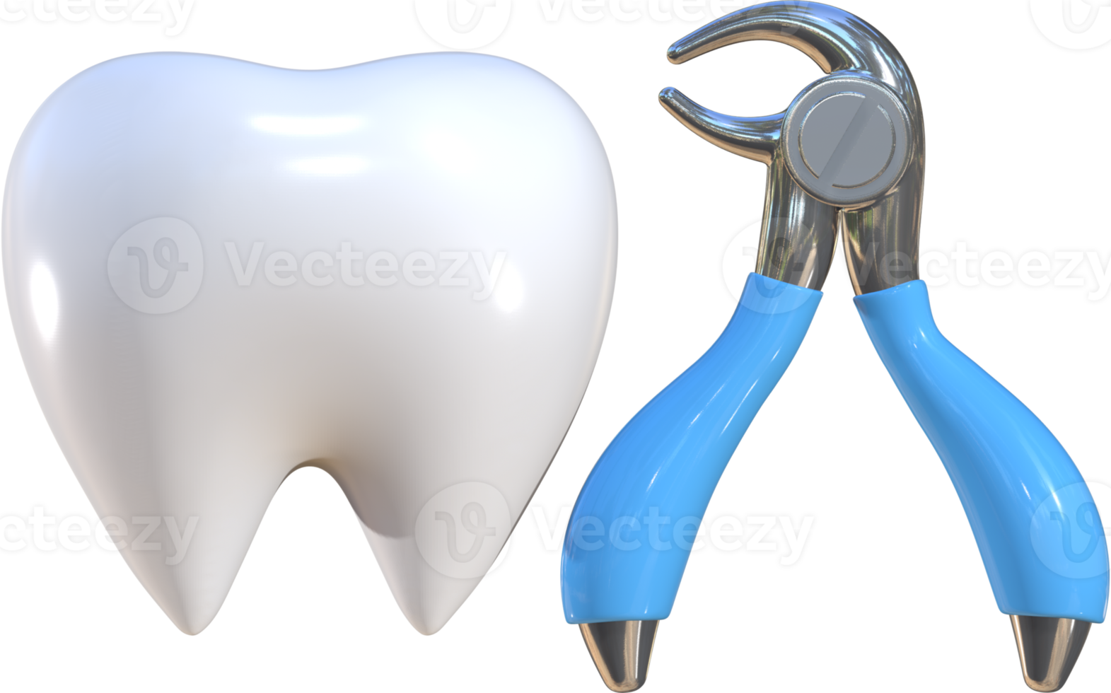 3D-Symbol für die Zahngesundheit im Gesundheitswesen. png