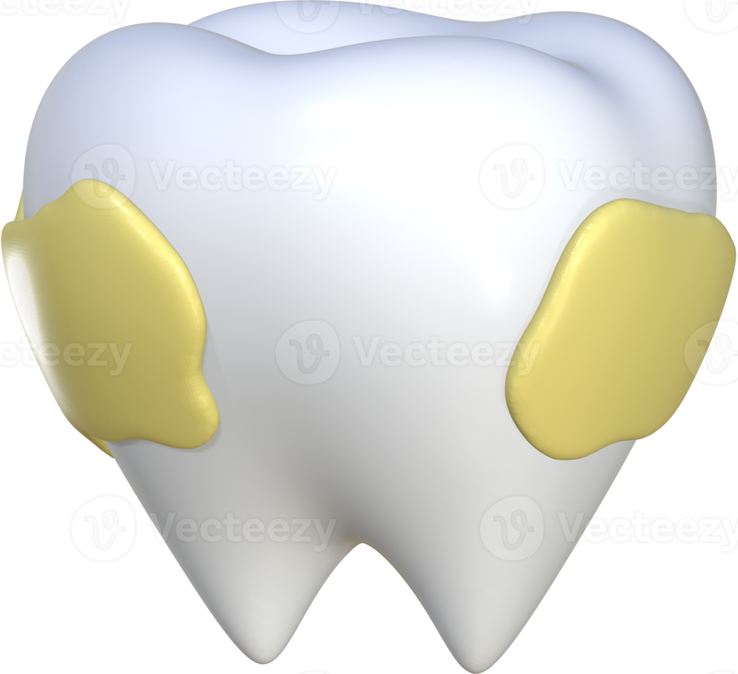 ilustração de ícone 3d de cárie dentária. png