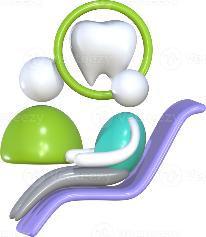 Dental teeth health care 3D icon. png