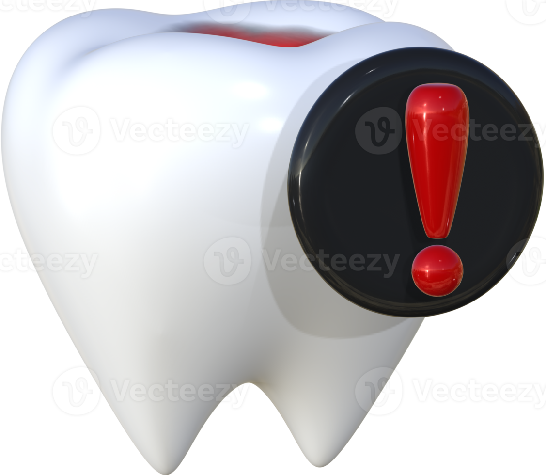 Teeth decay 3D icon illustration. png