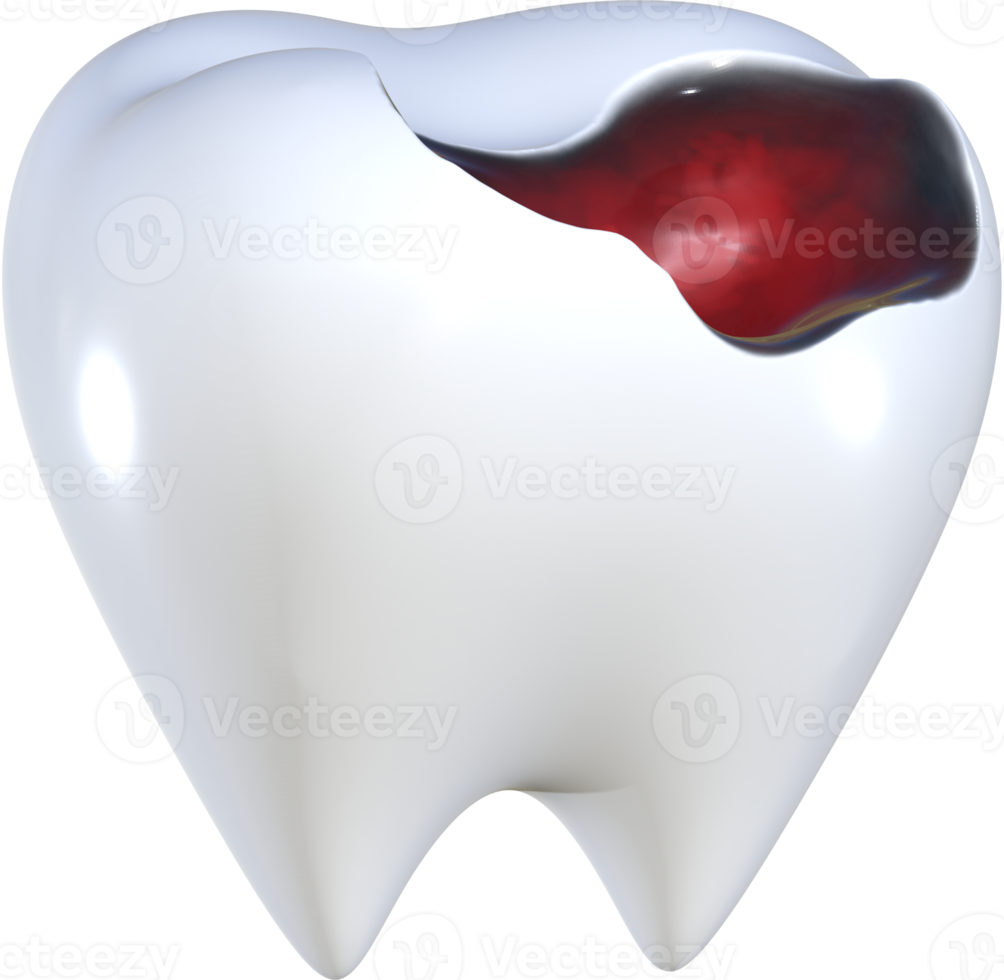 Teeth decay 3D icon illustration. png