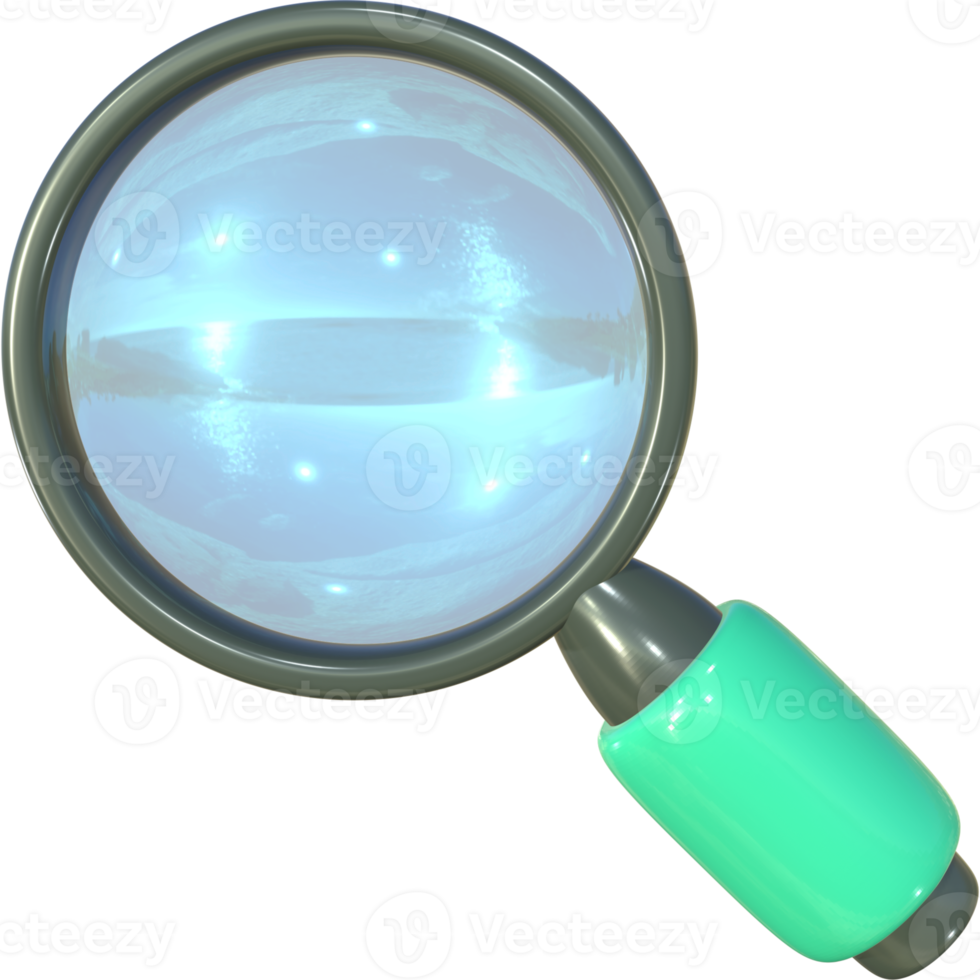 Magnifying glass 3D icon illustration. png