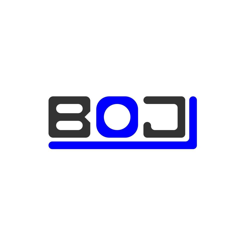 diseño creativo del logotipo de la letra boj con gráfico vectorial, logotipo simple y moderno de boj. vector