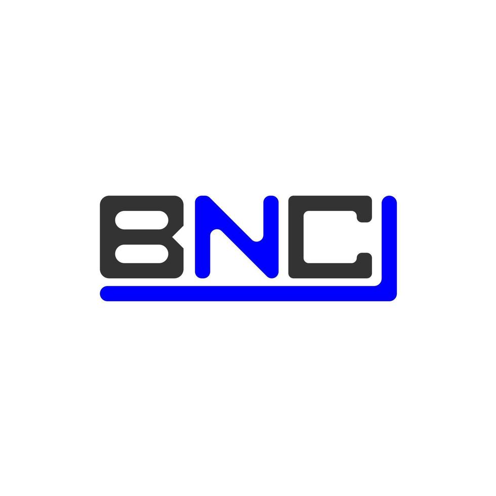 Diseño creativo del logotipo de la letra bnc con gráfico vectorial, logotipo simple y moderno de bnc. vector