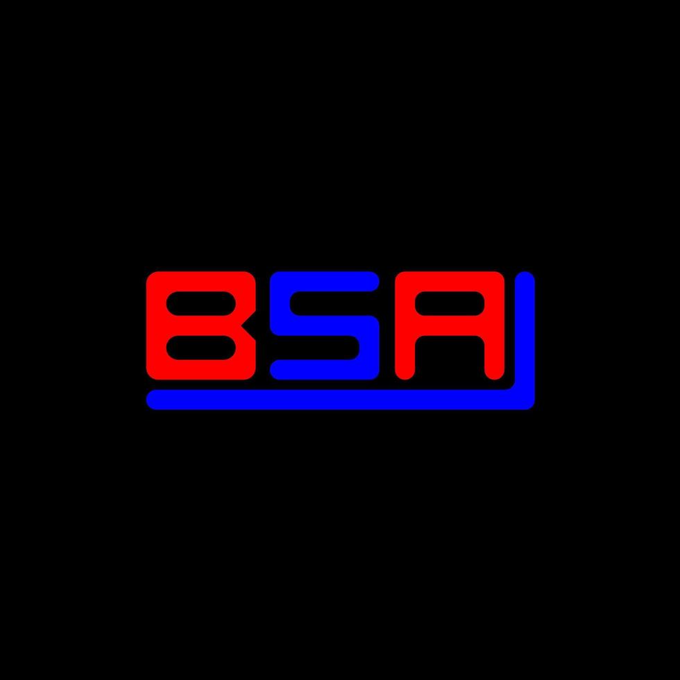 diseño creativo del logotipo de la letra bsa con gráfico vectorial, logotipo simple y moderno de bsa. vector