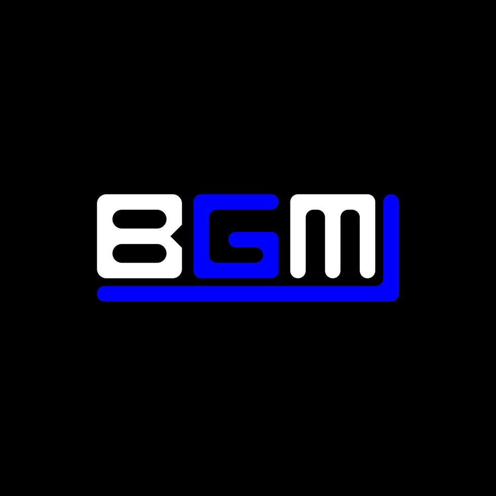 BGM letter logo creative design with vector graphic, BGM simple and modern logo.
