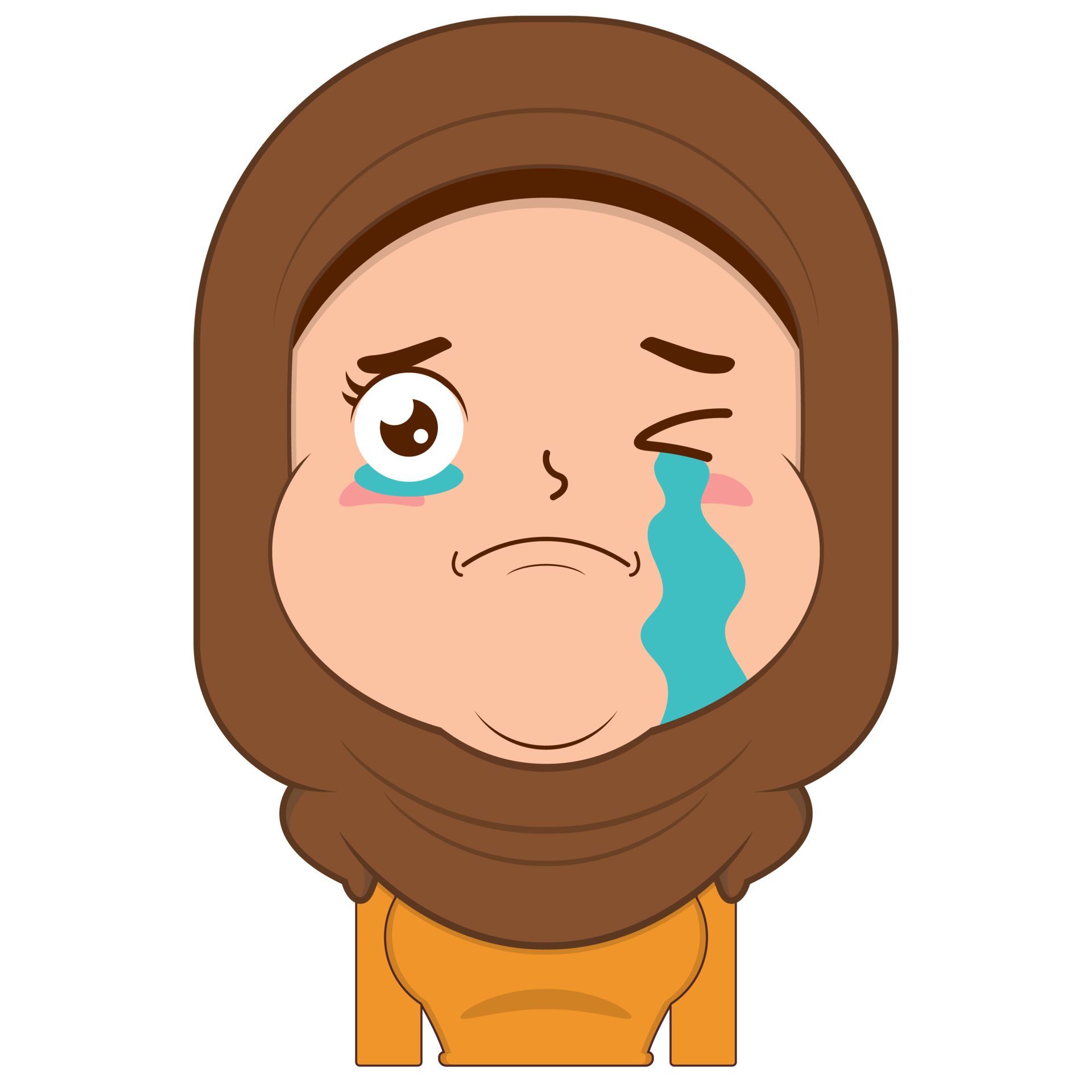Free muslim girl crying and scared face cartoon cute 18867759 PNG with  Transparent Background