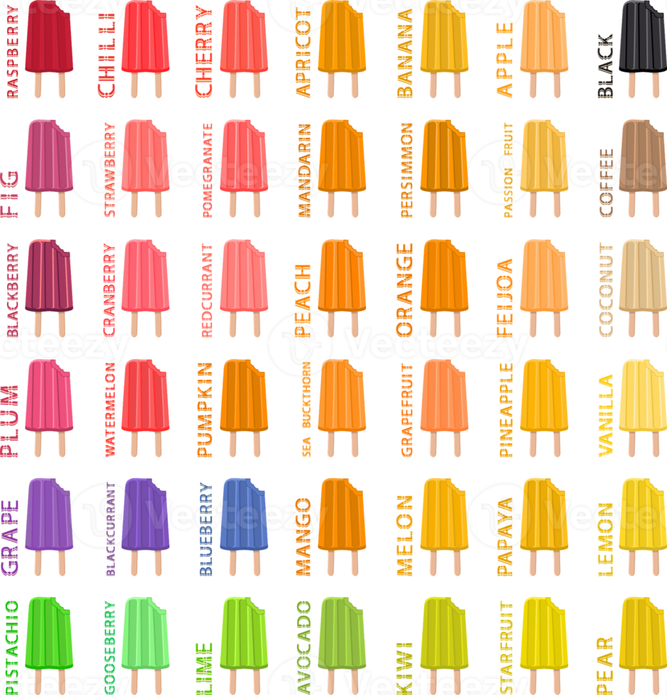 Various sweet tasty natural ice cream png
