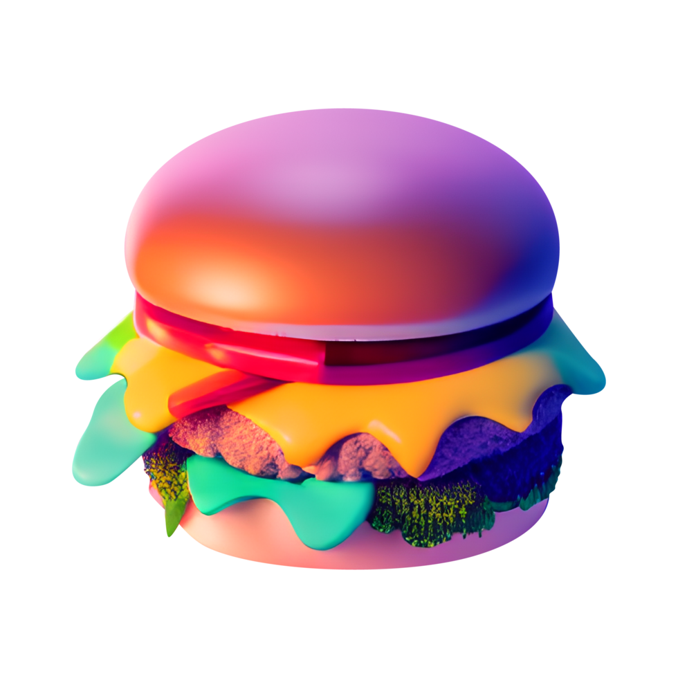 Hamburger su bianca sfondo 3d illustrazione png