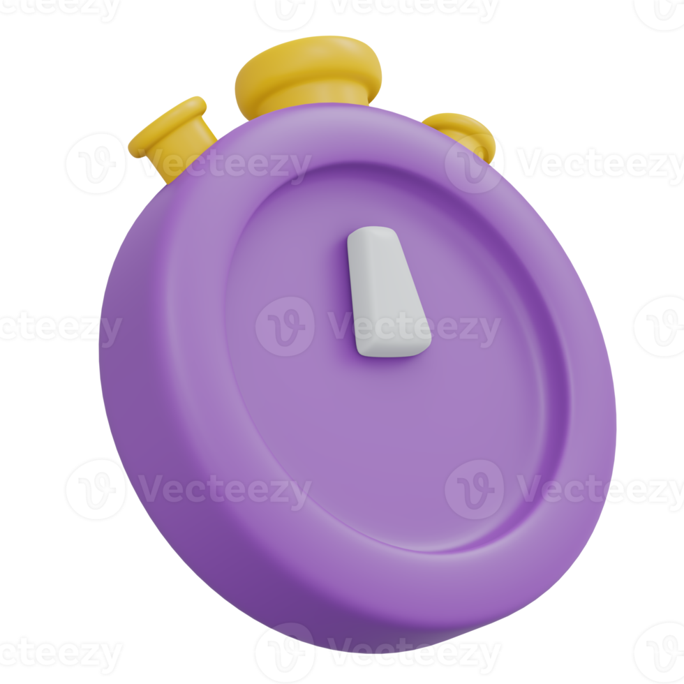 Stopwatch icon cartoon style 3D render png