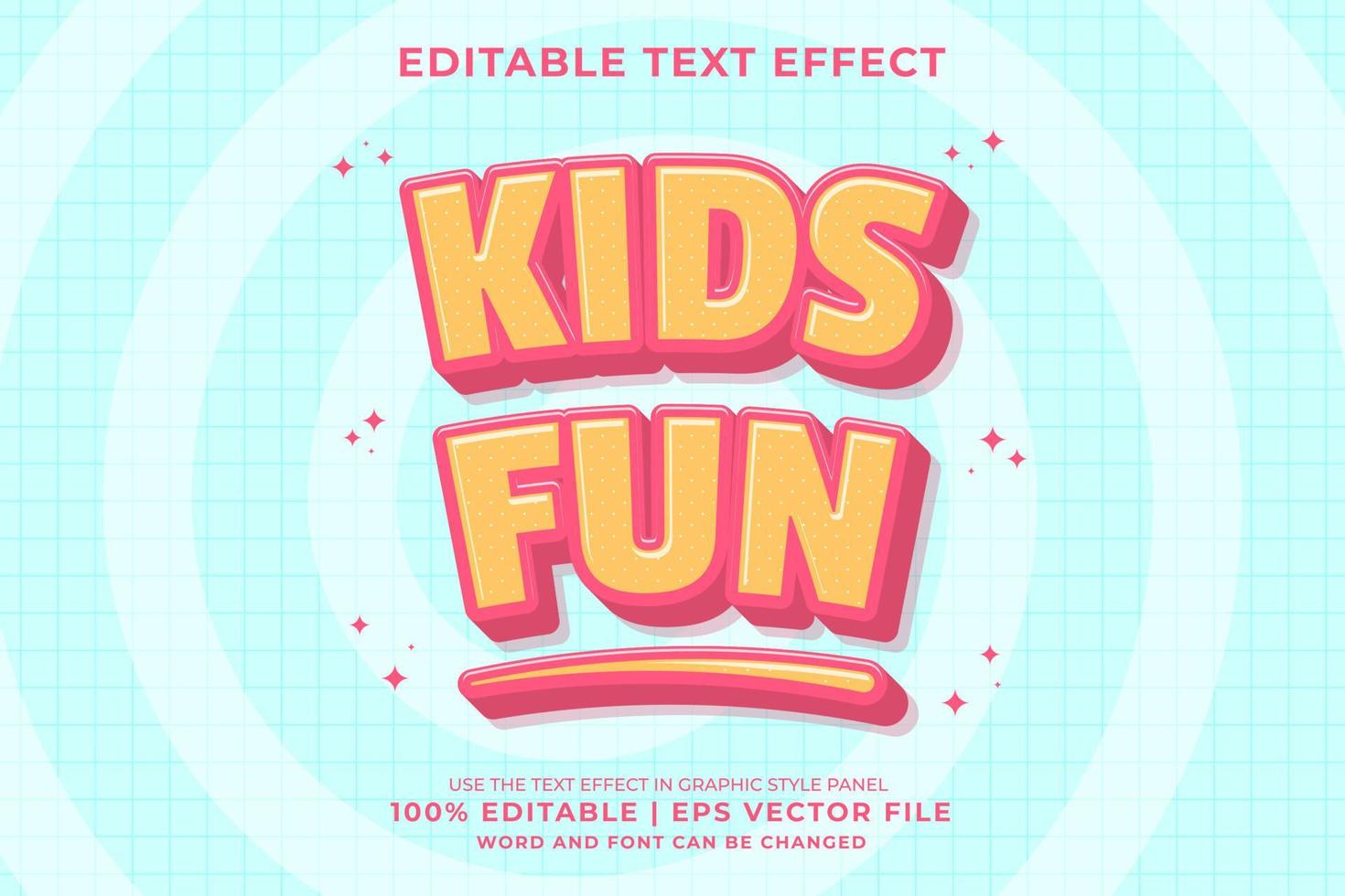 Editable text effect - Kids Fun Cartoon template style premium vector