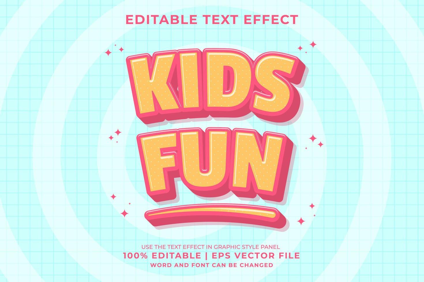 Editable text effect - Kids Fun Cartoon template style premium vector
