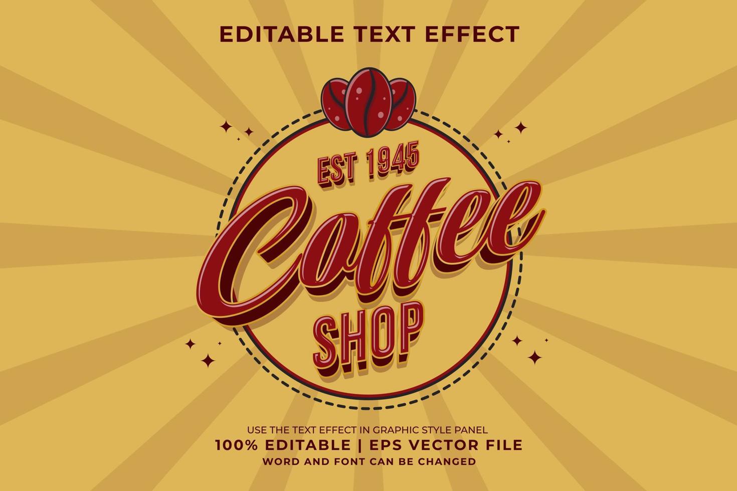 Editable text effect - Coffee Shop Vintage template style premium vector